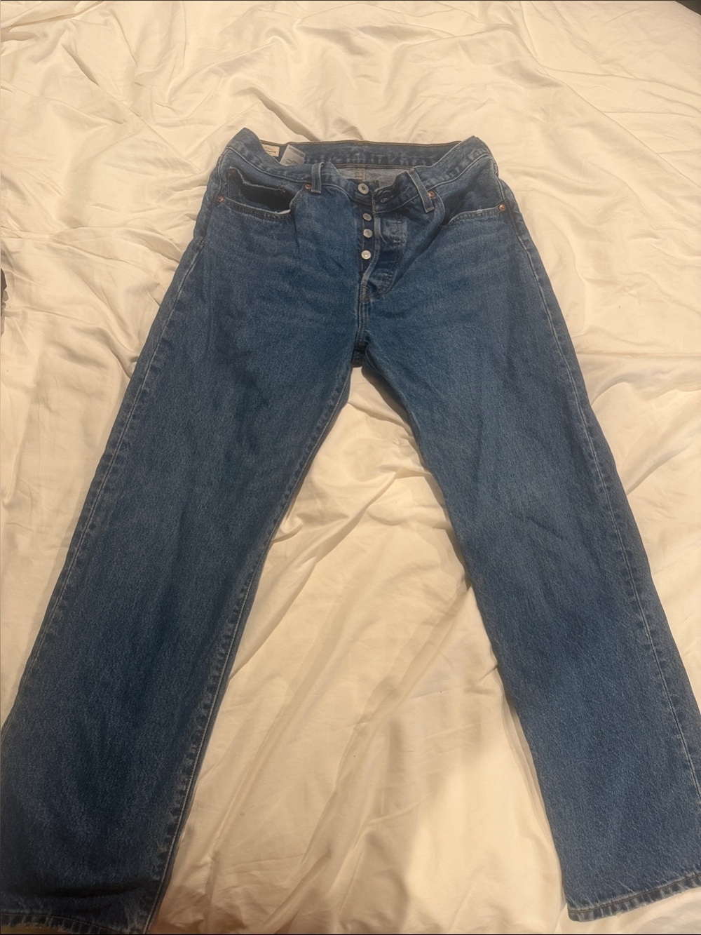 Levi's Men's Dark Blue Relaxed Straight Jeans - Button Fly